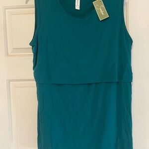 Nursing/Maternity Sleeveless Teal Shirt